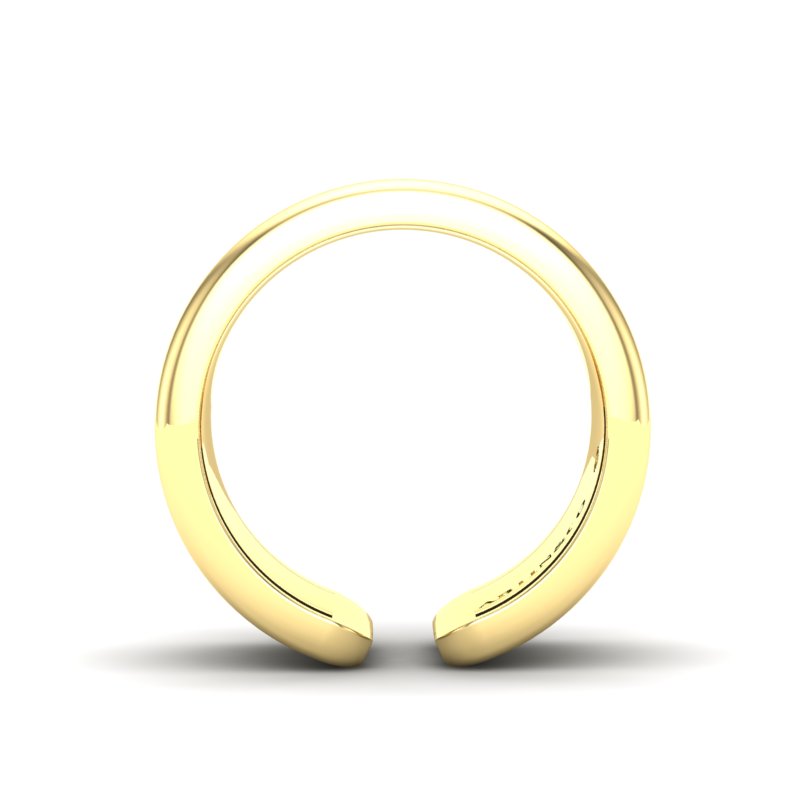 14K Gold Modern Open Cigar Diamond Ring - Abtin & Company 