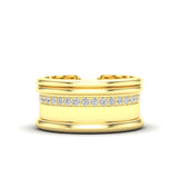 14K Gold Modern Open Cigar Diamond Ring - Abtin & Company 