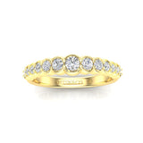 14K Gold Half-Bezel Diamond Ring Wedding Band - Abtin & Company 