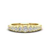 14K Gold Half-Bezel Diamond Ring Wedding Band - Abtin & Company 