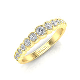 14K Gold Half-Bezel Diamond Ring Wedding Band - Abtin & Company 