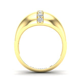 14K Yellow Gold Classic Dome Diamond Ring - Abtin & Company 