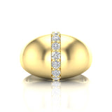 14K Yellow Gold Classic Dome Diamond Ring - Abtin & Company 