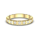 14k Gold Ice Cube Bezel-set Diamond Wedding Band Stackable Ring - Abtin & Company 