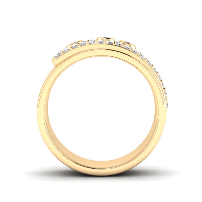 14k Gold Bezel Set Diamond Ring - Abtin & Company 