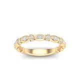 14k Gold Vintage Style Diamond Stackable Ring Wedding Band - Abtin & Company 