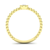 14k Gold Beaded Bezel Diamond Stackable Wedding Band - Abtin & Company 