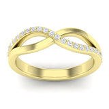 14k Gold Diamond Crossover Ring Wedding Band - Abtin & Company 