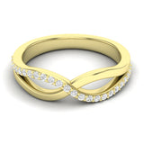 14k Gold Diamond Crossover Ring Wedding Band - Abtin & Company 