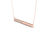 14K Gold Diamond Bar Pendant - Abtin & Company 