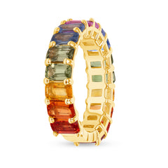 14K Multi-Sapphire Rainbow Ring ABB-340-RWB,  Color Stones, Color Stones, colorstone rings, Belarino