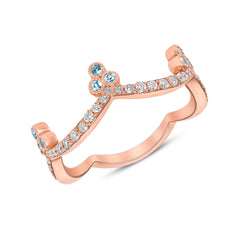 14K Gold Diamond & Aquamarine Crown Ring. GGDB-188R-AQDD,  Color Stones, Color Stones, Belarino