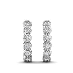 14k Gold/Diamond Huggie Earrings. GGDH-107-D,  Earring, Earring, Belarino