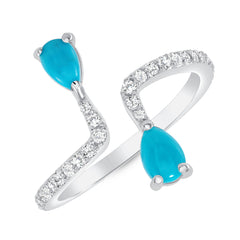 14K Diamond and Turquoise Bar Fashion Ring. GGDB-306V1-TQD,  Color Stones, Color Stones, Belarino