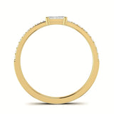 14k Gold White Baguette Sapphire & Diamond Wedding Band/Stackable Ring - Abtin & Company 