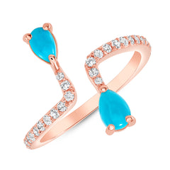 14K Diamond and Turquoise Bar Fashion Ring. GGDB-306V1-TQD,  Color Stones, Color Stones, Belarino