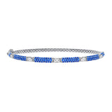 14K Gold Blue Sapphire and Diamond Bangle - Abtin & Company 