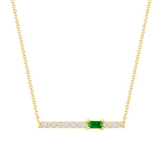 14K Diamond and Emerald Bar Pendant ABP-183/2V1-EMD,  Pendant, Pendant, pendants, Belarino