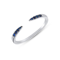 14K Blue Sapphire Open Minimal Stacking Ring. GGDB-111W-BSF,  Color Stones, Color Stones, Rings & Stackable Bands, Belarino