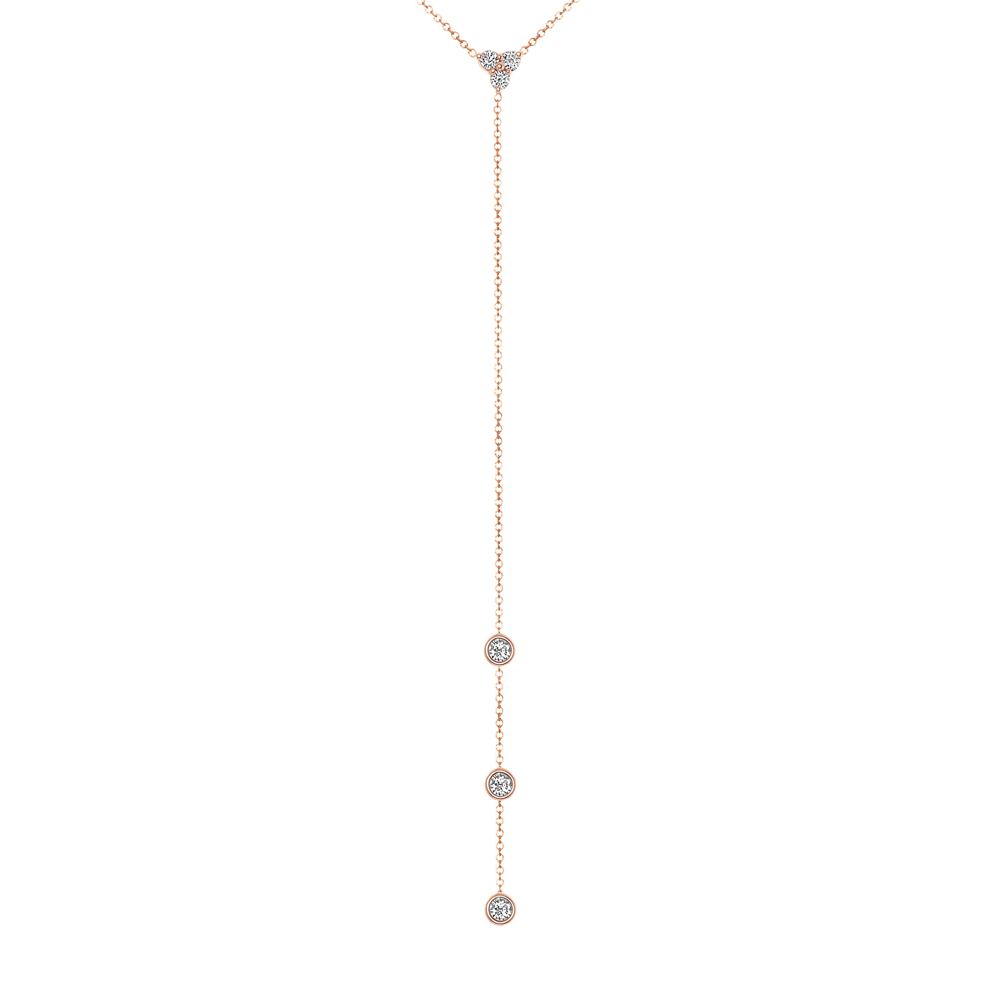 14K Gold Diamond Y-Necklace Lariat Necklace - Abtin & Company 