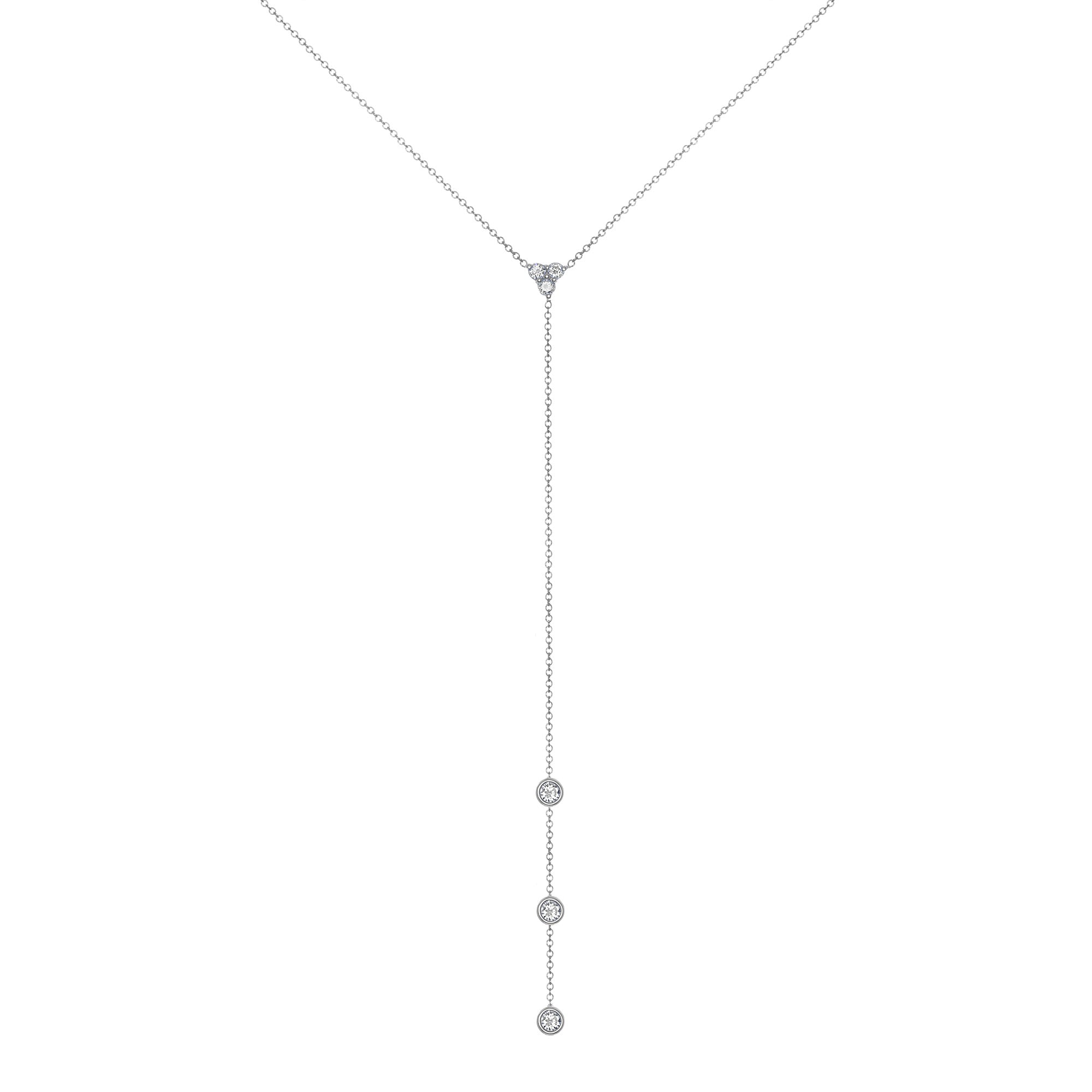 14K Gold Diamond Y-Necklace Lariat Necklace - Abtin & Company 