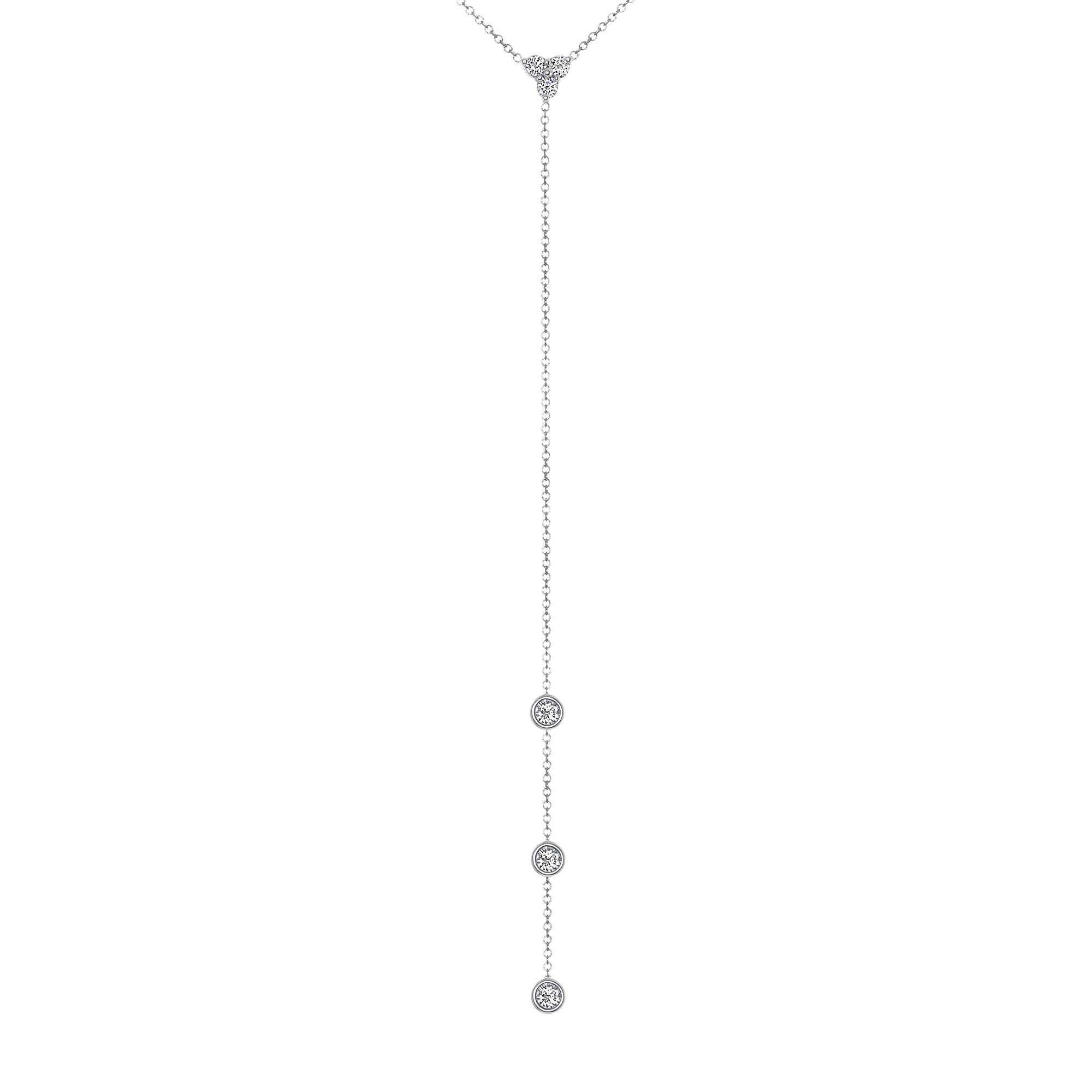 14K Gold Diamond Y-Necklace Lariat Necklace - Abtin & Company 