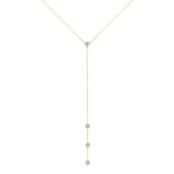 14K Gold Diamond Y-Necklace Lariat Necklace - Abtin & Company 