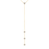 14K Gold Diamond Y-Necklace Lariat Necklace - Abtin & Company 