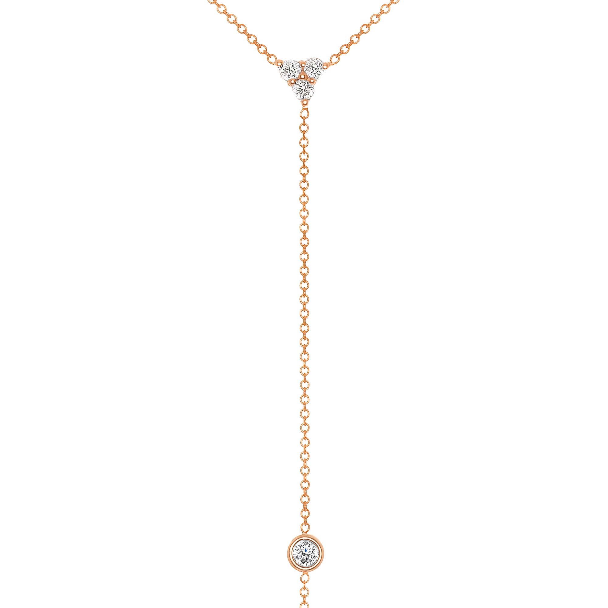 14K Diamond Y-Necklace Lariat Necklace - Abtin & Company 