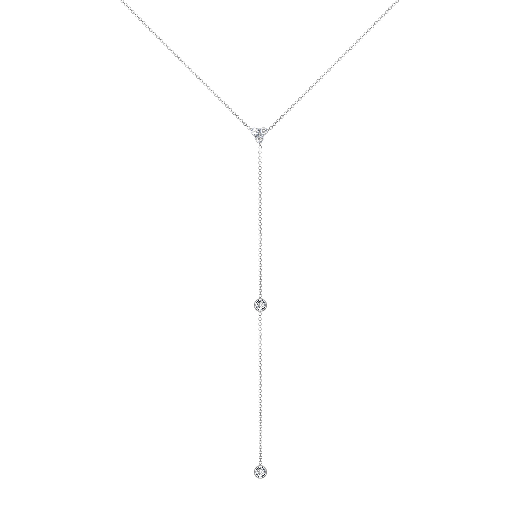 14K Diamond Y-Necklace Lariat Necklace - Abtin & Company 