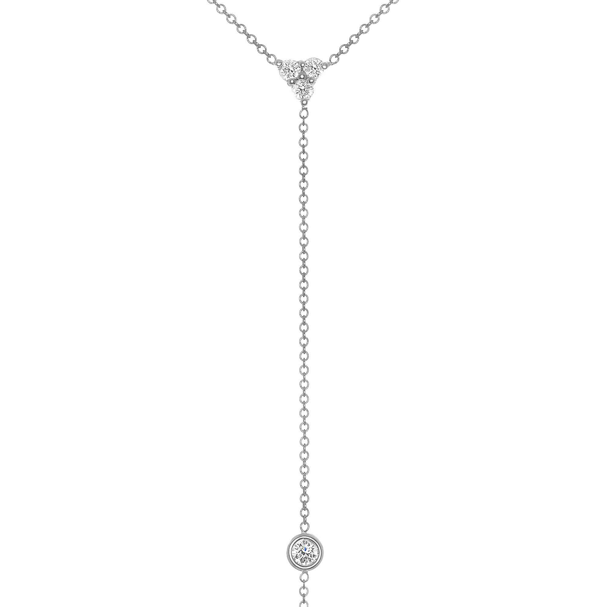 14K Diamond Y-Necklace Lariat Necklace - Abtin & Company 