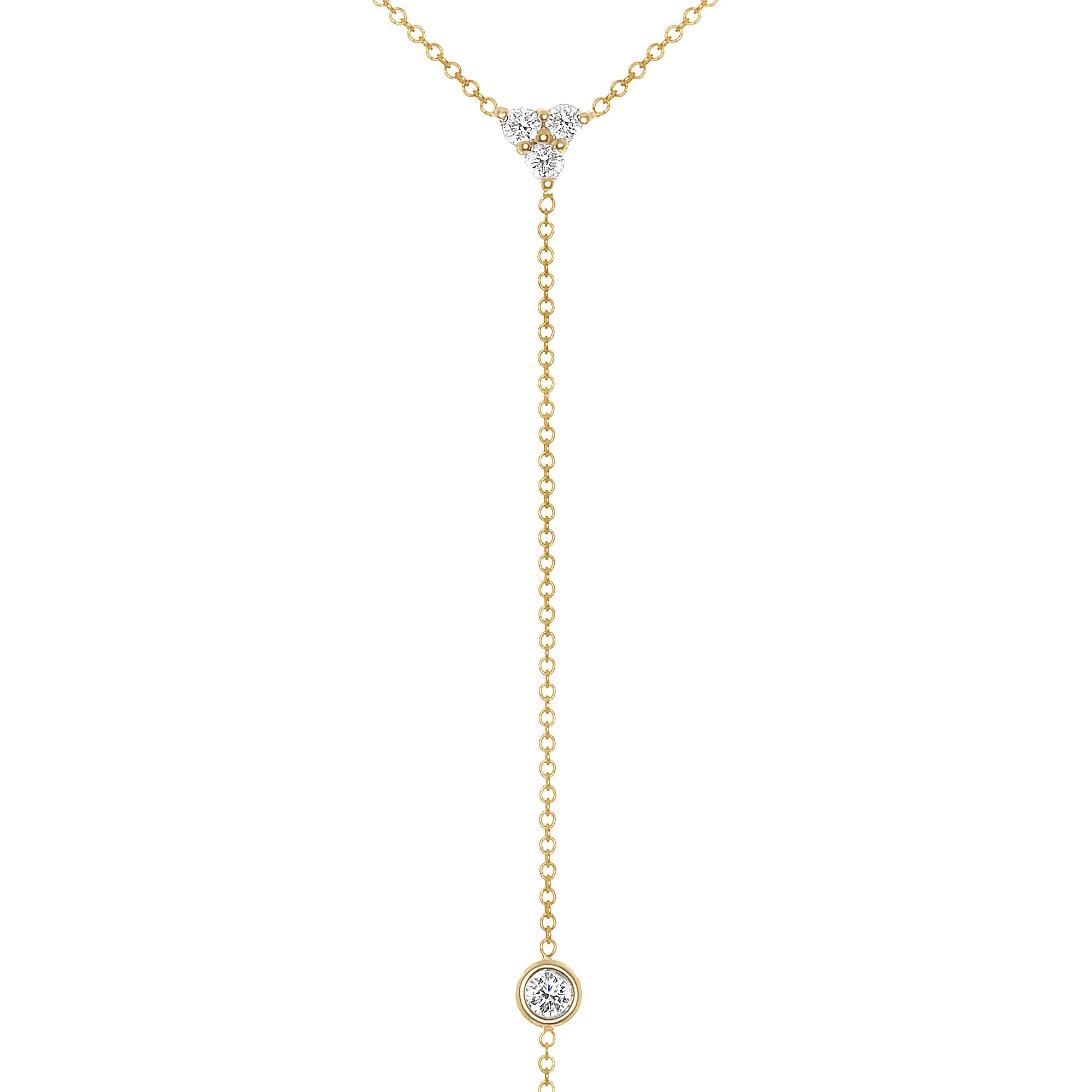 14K Diamond Y-Necklace Lariat Necklace - Abtin & Company 