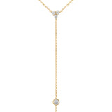 14K Diamond Y-Necklace Lariat Necklace - Abtin & Company 