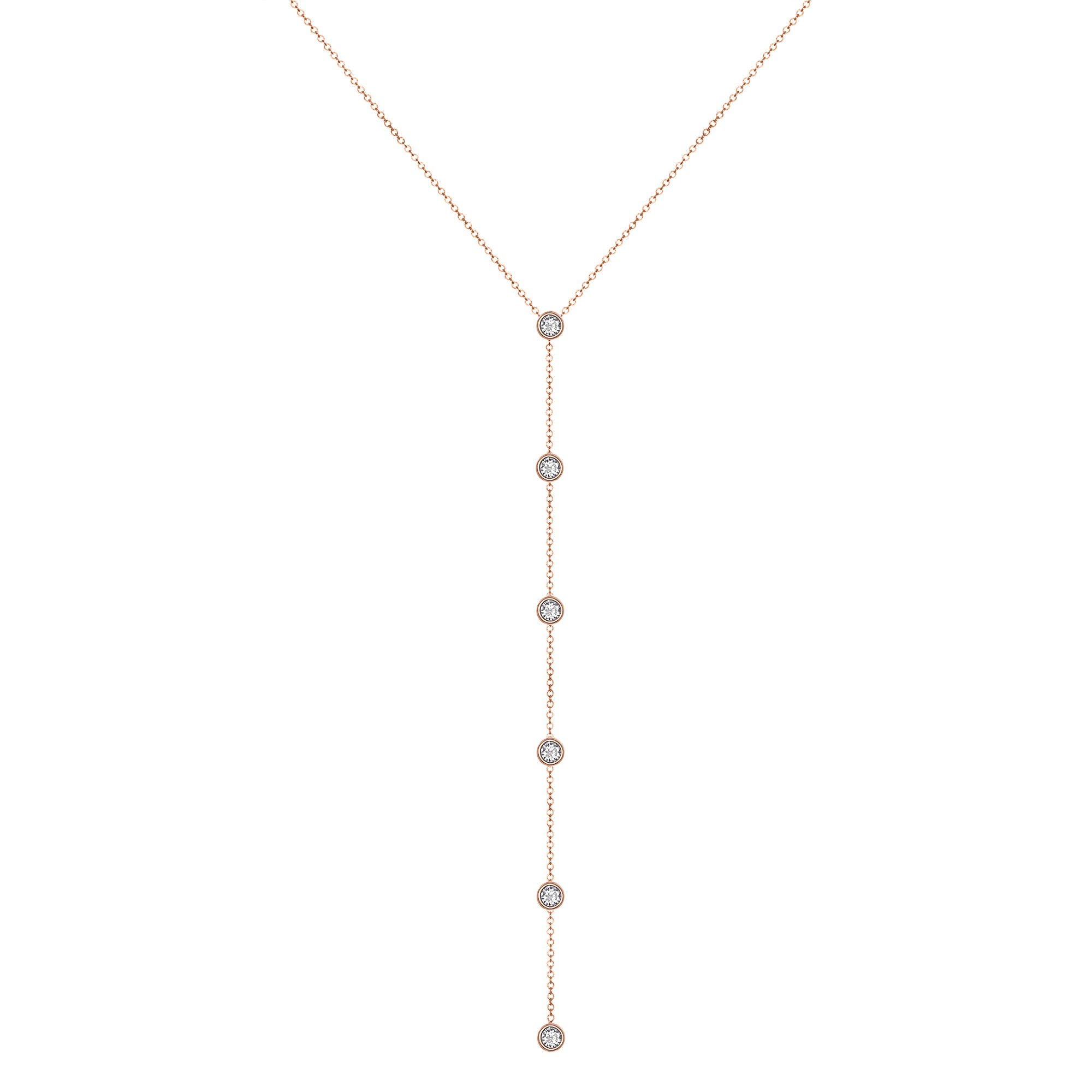 14K Gold Diamond Lariat Necklace/Diamond Y-Necklace GGDN-139-D,  Necklace, Necklace, Belarino