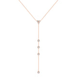 14K Gold Diamond Lariat Necklace Y-Necklace - Abtin & Company 