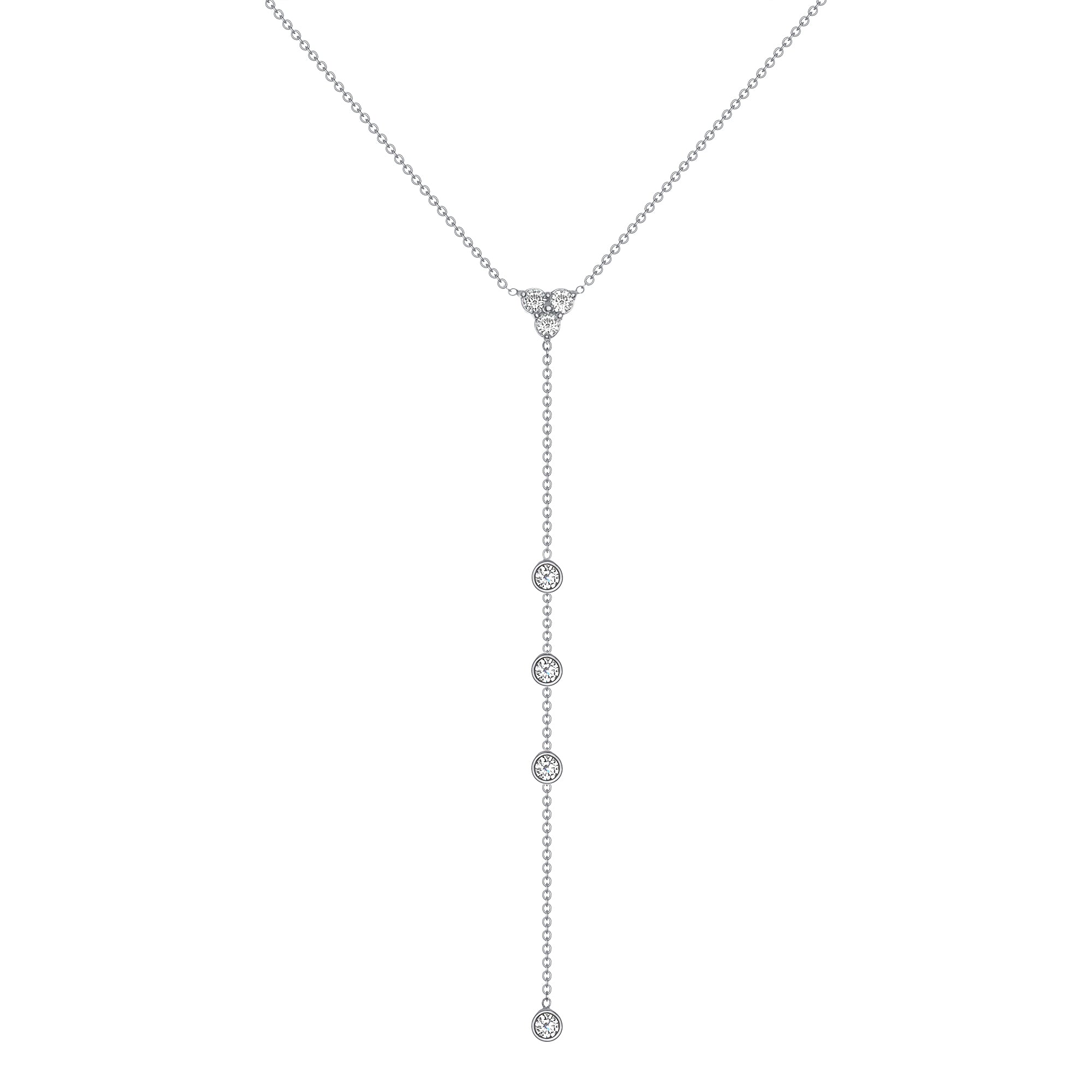 14K Gold Diamond Lariat Necklace Y-Necklace - Abtin & Company 