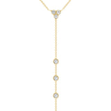 14K Gold Diamond Lariat Necklace Y-Necklace - Abtin & Company 