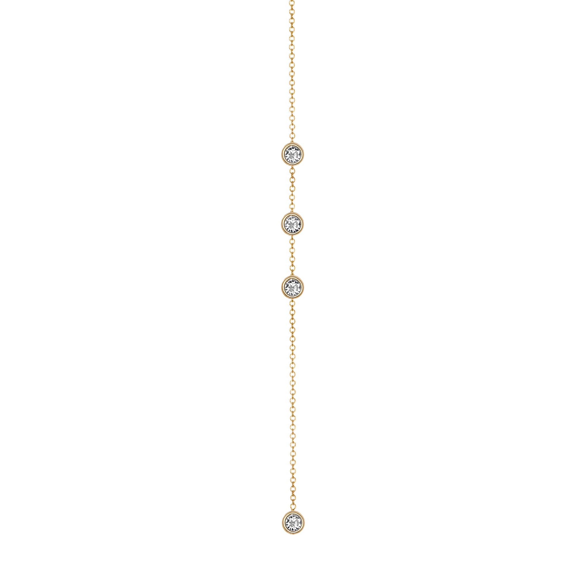 14K Gold Diamond Lariat Necklace/Diamond Y-Necklace - Rose Gold