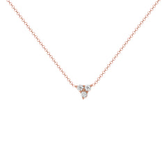 14K Gold Diamond Necklace/Three-stone Diamond Necklace/Trio Diamond Necklace. GGDN-43-D,  Necklace, Necklace, Belarino