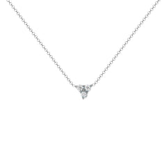 14K Gold Diamond Necklace/Three-stone Diamond Necklace/Trio Diamond Necklace. GGDN-43-D,  Necklace, Necklace, Belarino