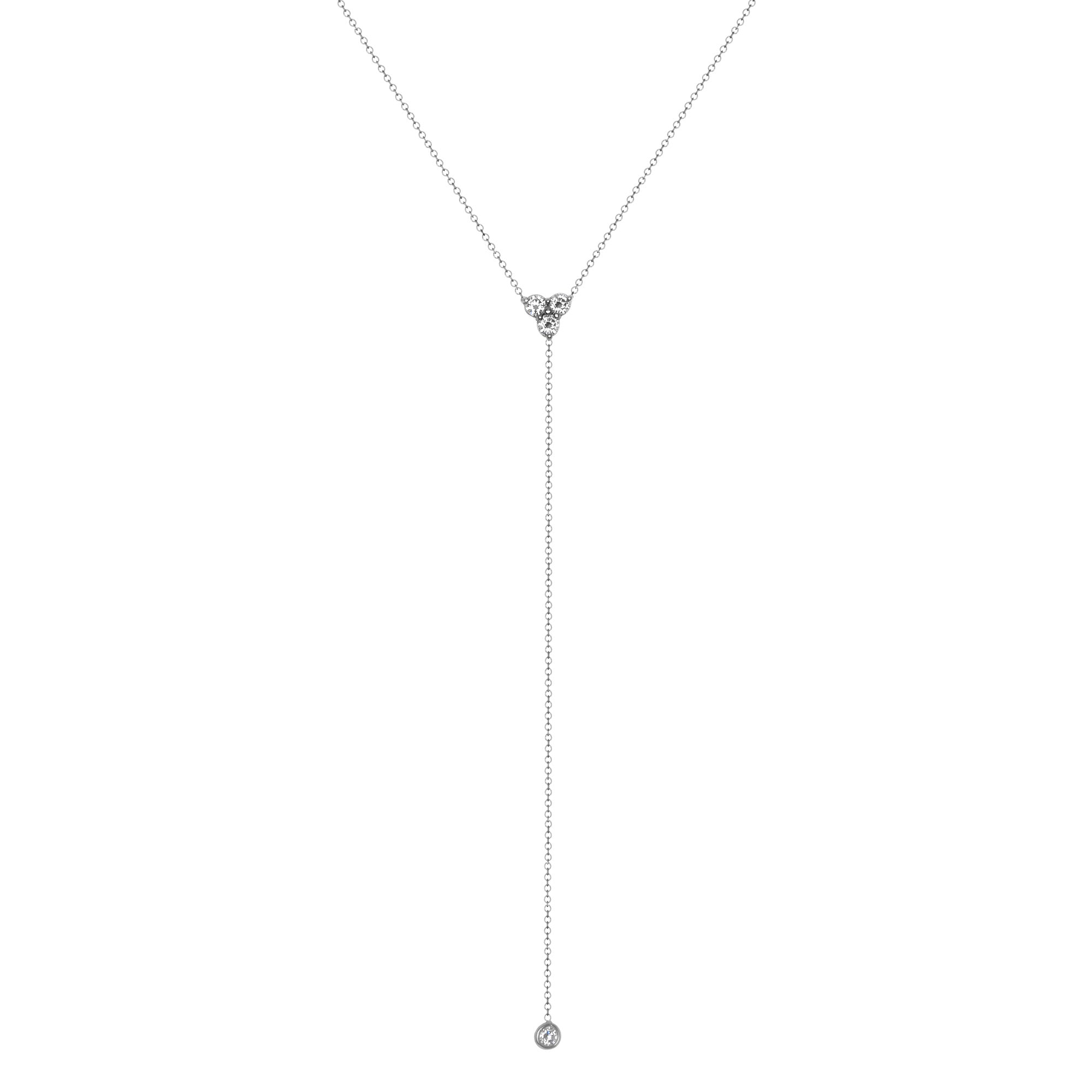 14K Diamond Y-Necklace Lariat Necklace - Abtin & Company 