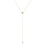 14K Diamond Y-Necklace Lariat Necklace - Abtin & Company 