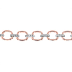 14K Gold Diamond Chain-Link Bracelet/Tow-Tone Bracelet GGDBR-100.1C6-D,  Bracelet, Bracelet, Belarino