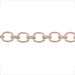 14K Gold Diamond Chain-Link Bracelet/Two Tone Bracelet GGDBR-100.1C5-D,  Bracelet, Bracelet, Belarino
