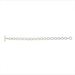 14K Gold Diamond Chain-Link Bracelet/Two-Tone Bracelet GGDBR-100.1C1-D,  Bracelet, Bracelet, Belarino