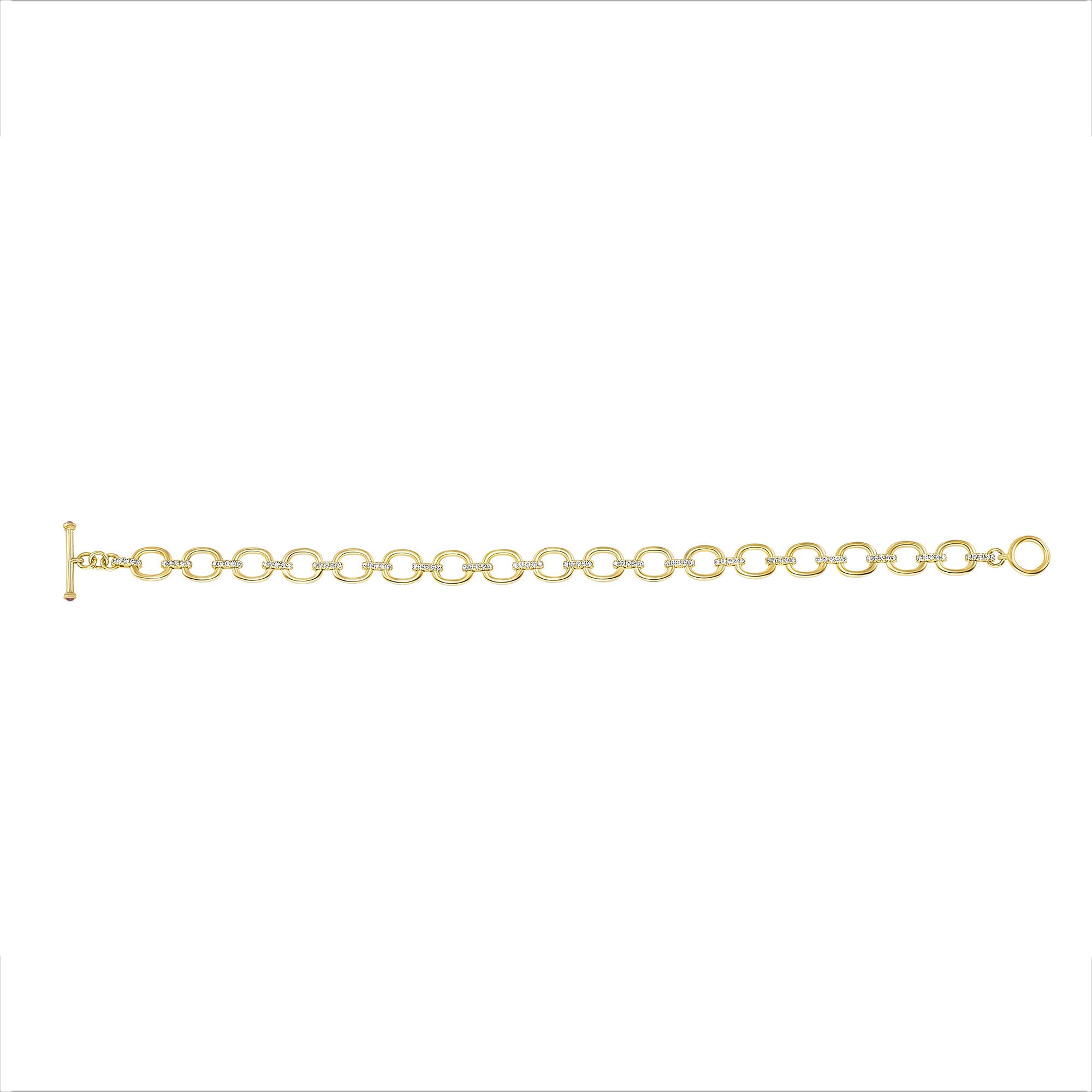 14K Gold Diamond Chain-Link Bracelet GGDBR-100.1Y-D,  Bracelet, Bracelet, Belarino