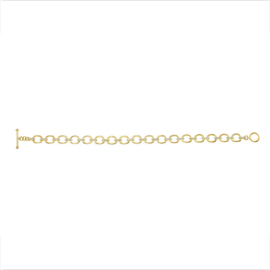 14K Gold Diamond Chain-Link Bracelet - Abtin & Company 