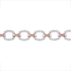 14K Gold Diamond Chain-Link Bracelet/Two Tone Bracelet GGDBR-100.2C2-D,  Bracelet, Bracelet, Belarino