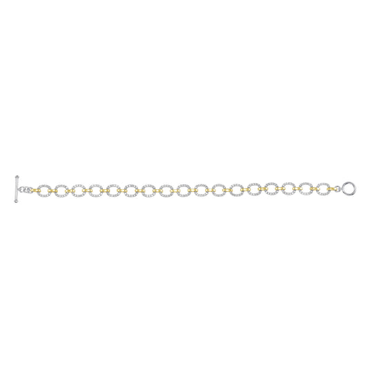 14K Gold Diamond Chain-Link Bracelet - Abtin & Company 