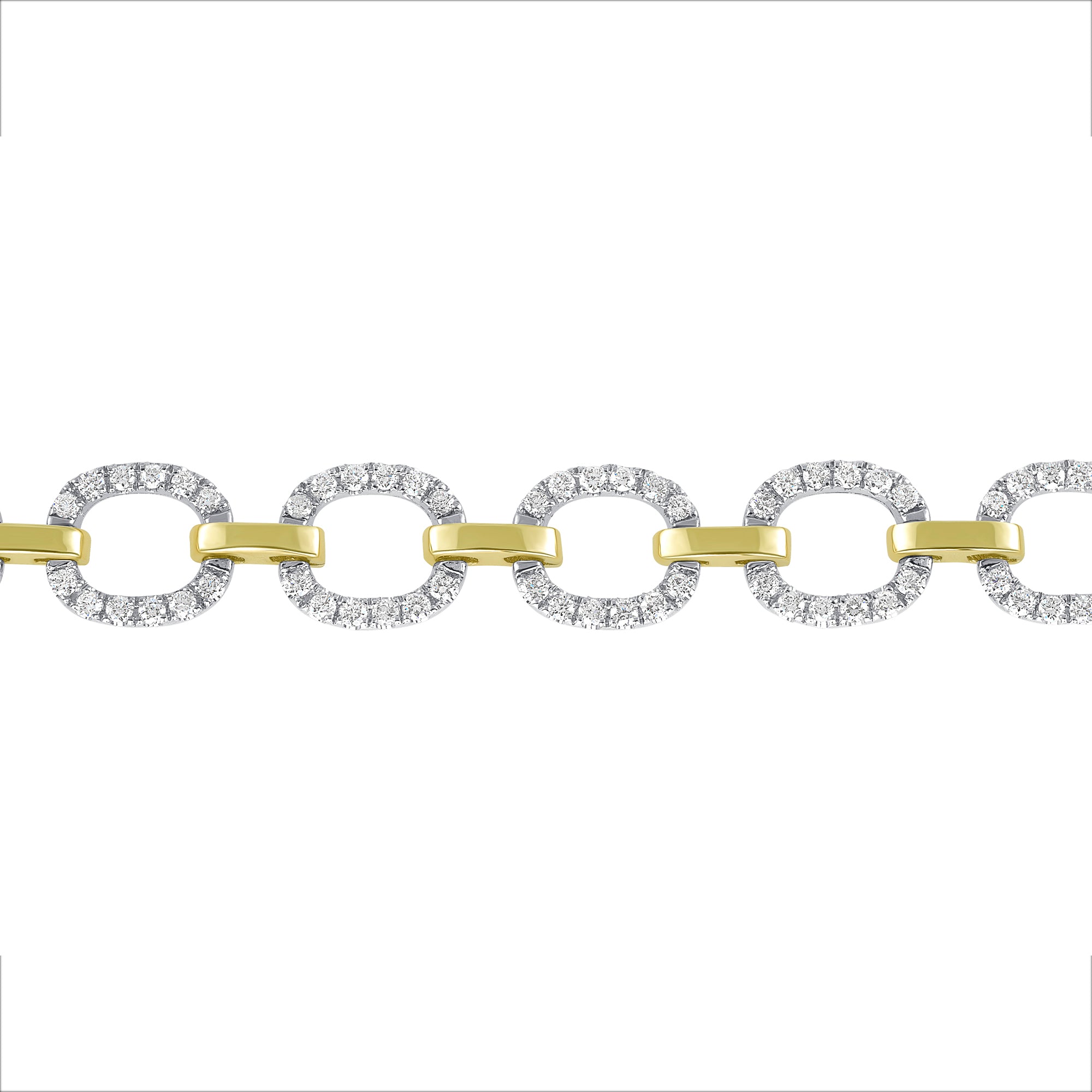 14K Gold Diamond Chain-Link Bracelet - Abtin & Company 